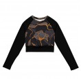 Tropical Black recycled longsleeved Crop Top with SPF 50+ » earlyfish