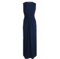 Elegant Maxi Dress with drapes from eco jersey, dark blue | billbillundbill