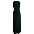 billbillundbill sleeveless maxi dress with drapes, black