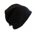 Winter Beanie Hat 'Line Solid Black/Anthracite' Organic Cotton Jersey & Fleece » bingabonga