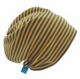 Organic Cotton Beanie Hat 'Line Stripe' Yellow/Blue » bingabonga