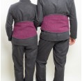 Kidney Warmer in Fluffy Loden Pure New Wool, Berry/Black » nahtur-design