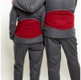 Kidney Warmer in Fluffy Loden Pure New Wool, Red/Black » nahtur-design