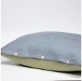 Reversible Cuddle Cushion Organic Linen Denim Green-Blue & Wool Filling » nahtur-design