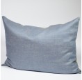 Reversible Cuddle Nap Pillow Organic Linen Denim Green-Blue & Wool Filling » nahtur-design