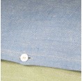 nahtur-design Reversible Cuddle Pillow Organic Linen Denim Green-Blue & Wool Filling