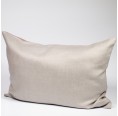 Reversible Cuddle Nap Pillow Organic Linen Denim Rose-Grey & Wool Filling » nahtur-design