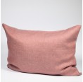 Reversible Throw Cushion Organic Linen Denim Rose-Grey & Wool Filling » nahtur-design