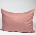 Reversible Cuddle Nap Pillow Organic Linen Denim Rose-Green & Wool Filling » nahtur-design