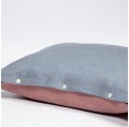 Reversible Cuddle Cushion Organic Linen Denim Rose-Blue & Wool Filling » nahtur-design