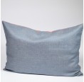 Reversible Cuddle Nap Pillow Organic Linen Denim Rose-Blue & Wool Filling » nahtur-design