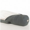 Linen Neck Roll Pillow with Organic Wool Beads Fill – Anthracite