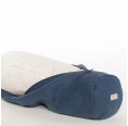Linen Neck Roll Pillow with Organic Wool Beads Fill – Blue