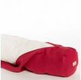 Linen Neck Roll Pillow with Organic Wool Beads Fill – Red