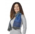 AlpacaOne women's scarf Witney 100% Baby Alpaka grey-blue