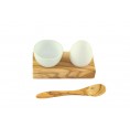 Olive Wood Egg Holder TROUÉ PLUS incl. Eggspoon | Olivenholz erleben