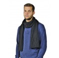 Men's wool scarf Soni, black cable-knit pattern | AlpacaOne