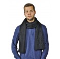 AlpacaOne knit scarf Soni, black cable-knit pattern for men