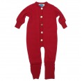 Eco Jumpsuit / Sleepsuit Terrycloth Burgundy - Organic Wool/Silk | Reiff