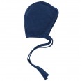 Baby Bonnet Cap of Organic Terrycloth & Silk - Navy | Reiff