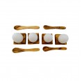 4 Egg Holder Siena - Olive Wood incl. egg spoons» D.O.M.
