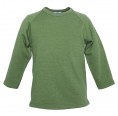 Kids long-sleeved shirt apple green, organic merino wool & silk | Reiff