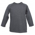 Kids long-sleeved shirt stone grey, organic merino wool & silk | Reiff