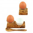 Egg Holder Design Plus, Olive Wood & Stainless Steel | D.O.M
