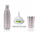 Stainless steel bottle, cup and funnel