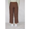 Cropped Linen Trousers brown, back view | bloomers