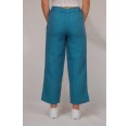 Cropped Linen Trousers turquoise, back view | bloomers