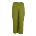 6/8 Wide-Leg Linen Trousers green, elastic waistband | bloomers