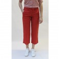 bloomers 7/8 Linen Trousers, elastic waistband, red