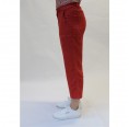 Womens linen trousers red, elastic waistband | bloomers