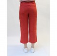 7/8 linen trousers, elastic waistband, red | bloomers
