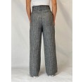 Grey Paperbag Waist Stripe Linen Pants 'Pauline' » bloomers