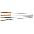 Large Stainless Steel BBQ Skewers with Olive Wood Handle, 4 pcs | D.O.M.