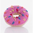 Donut Rattle of Organic Cotton in pink | Pebble