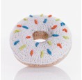 Donut Rattle of Organic Cotton in white | Pebble