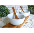 Dipping Bowls Set CLASSIC 5-part. porcelain bowls, olive wood tray incl. 2 spoons