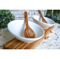 Dipping bowl DESIGN 2 porcelain dishes incl. 2 olive wood spoons