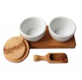 Porcelain & Olive wood dip bowls BARTOLO | D.O.M.