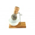 CLASSIC Olive Wood Shaving Kit with badger hair shaving brush | D.O.M.