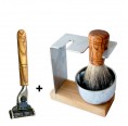 D.O.M. Razor Shave Set SYLT, Olive Wood & Stainless Steel 4 pieces