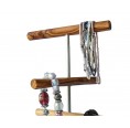Olive wood/stainless jewelry tree stand  | D.O.M