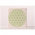 Flower of Life Heart Chacra green Travertine Coasters » Living Designs