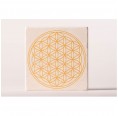 Flower of Life Solar Plexus Chakra yellow Travertine Coasters » Living Designs