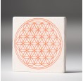 Flower of Life orange Travertine Coasters » Living Designs