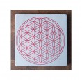 Living Designs - Travertine Coasters Flower of Life red