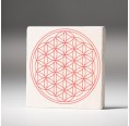 Flower of Life red Travertine Coasters » Living Designs